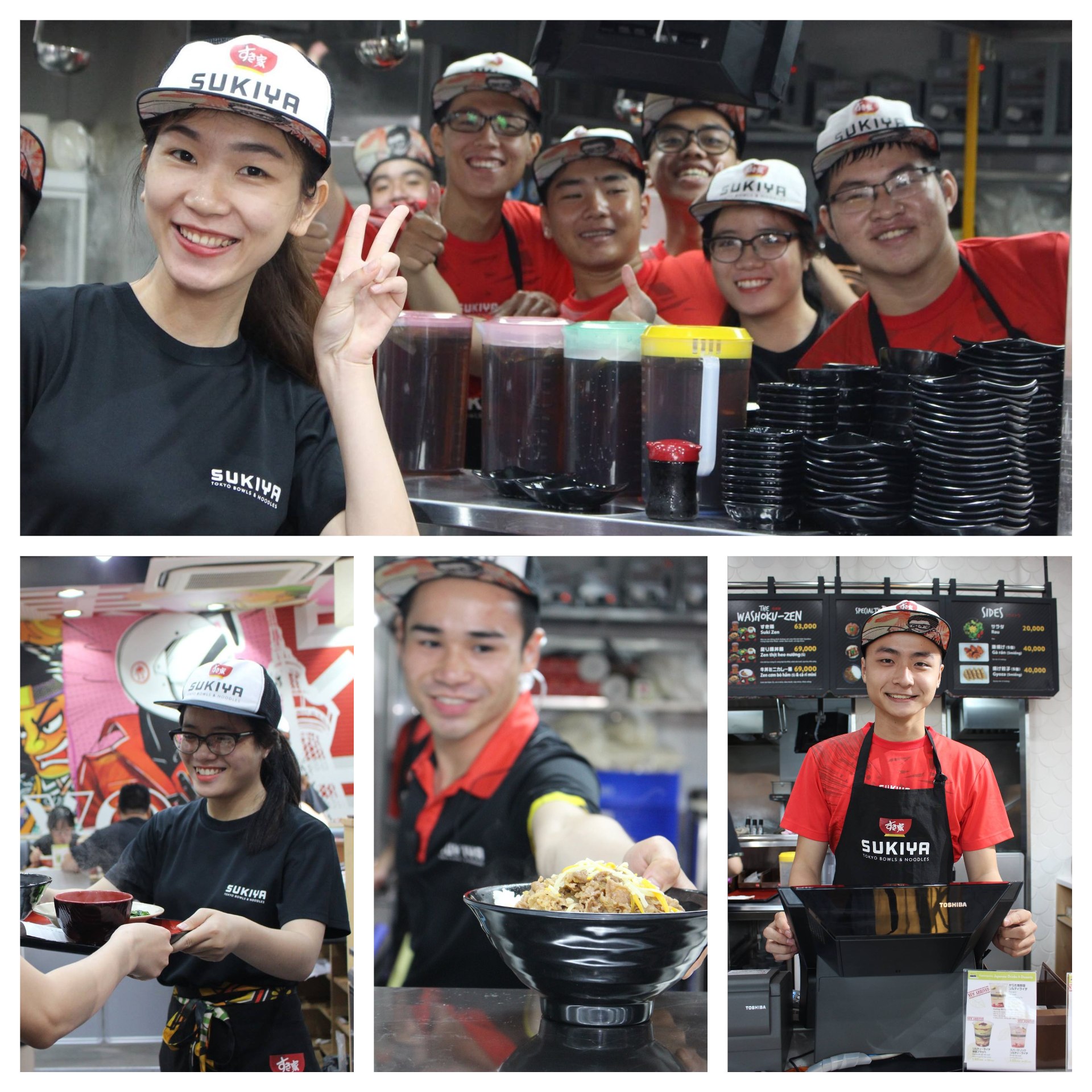Hình ảnh làm việc tại quán Sukiya